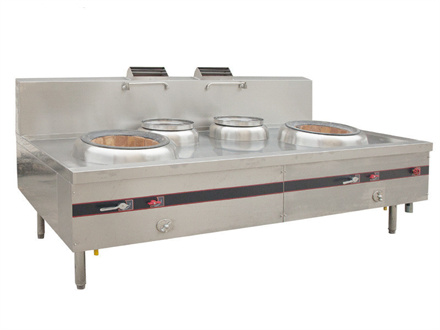 燃氣雙炒雙尾灶